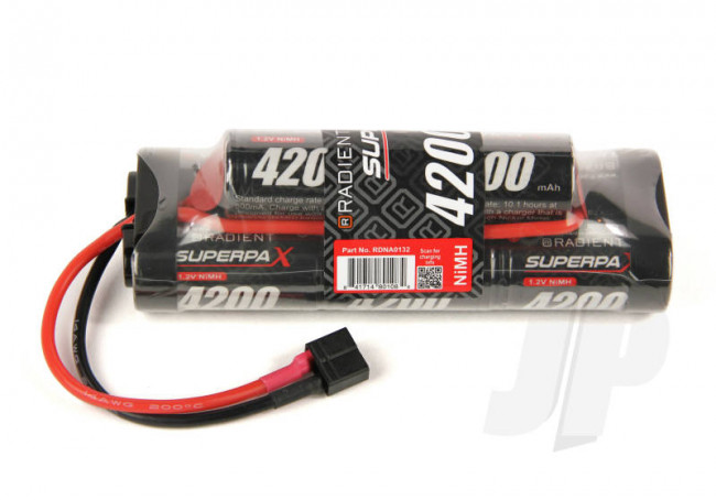 Superpax 8 Cell SC 4200mAh 9.6V NiMH 6+2 Hump Battery Pack Deans T-style Plug 