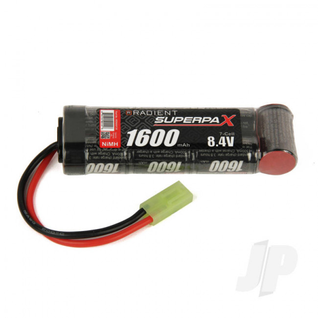 Radient NiMH Battery 8.4V 1600mAh 2/3A Stick Pack Mini Tamiya Connector Plug