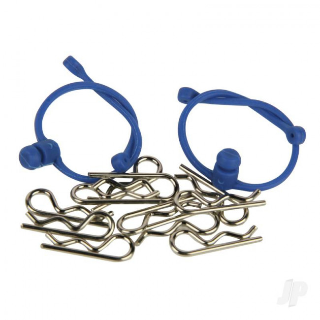 Radient Body Clips (10 pcs) with Blue Retainers (2 pcs) 