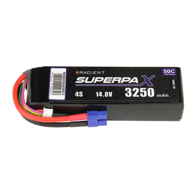 Radient 4S 3250mAh 14.8V 50C LiPo Battery w/ EC3 Connector Plug
