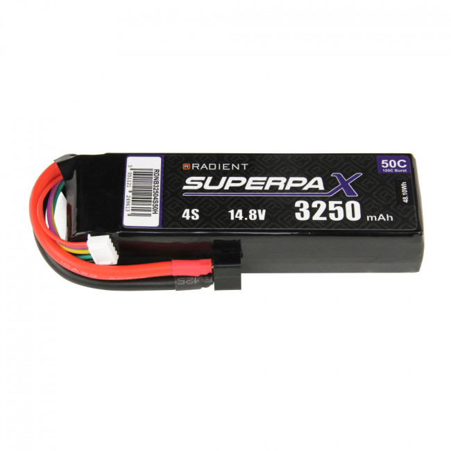 Radient 4S 3250mAh 14.8V 50C LiPo Battery w/ Deans (HCT) Connector Plug
