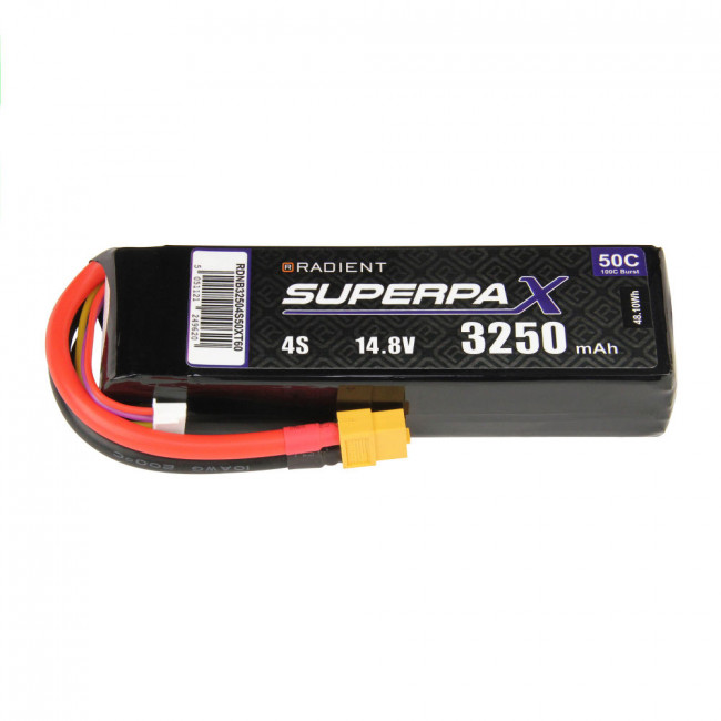 Radient 4S 3250mAh 14.8V 50C LiPo Battery w/ XT60 Connector Plug