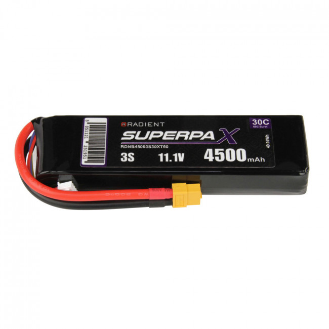 Radient 4500mAh 3S 11.1v 30C RC LiPo Battery w/ XT60 Connector Plug