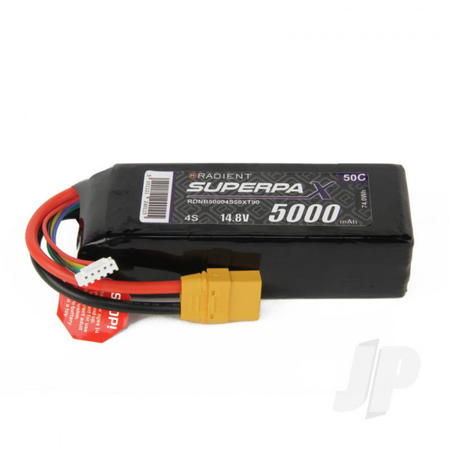 Radient LiPo Battery 4S 5000mAh 14.8V 50C XT90 Connector Plug