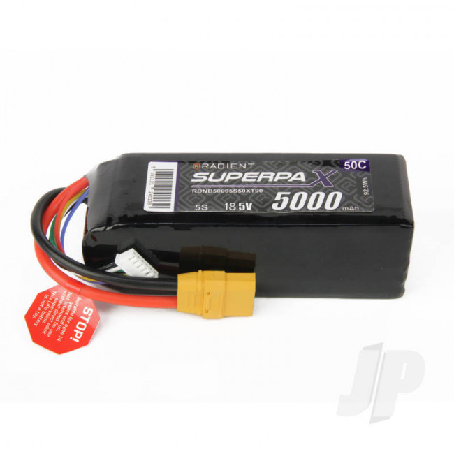 Radient LiPo Battery 5S 5000mAh 18.5V 50C XT90 Connector Plug