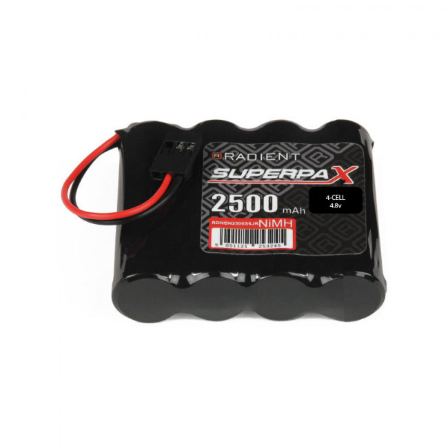 Radient NiMH 4.8V 2500mAh AA Flat Rx Receiver Battery Pack w/ JR Plug