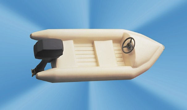 Resin Inflatable Dinghy Type W3 with Dummy Outboard Motor 1:25 Scale