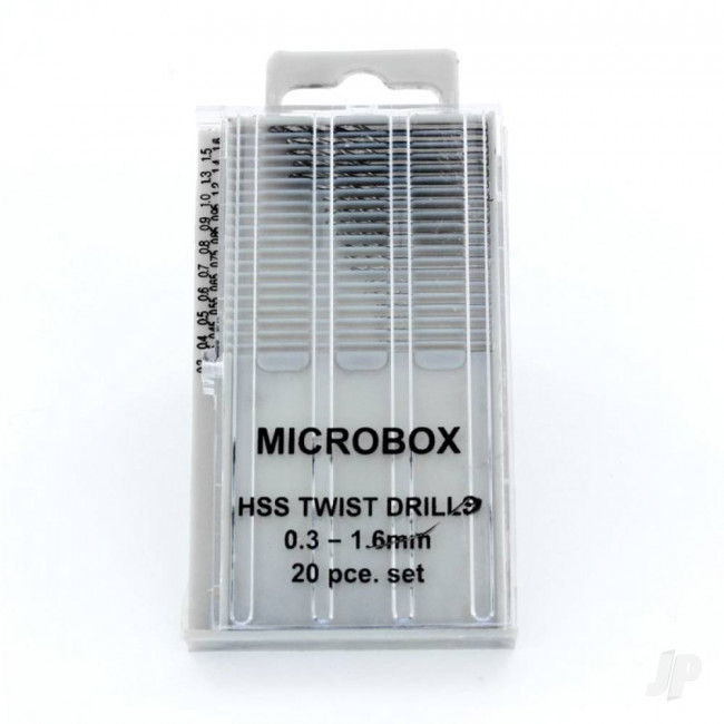 Modelcraft Microbox Drill Set 0.3-1.6mm (20) (PDR4001)