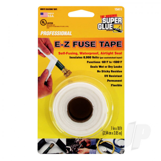Super Glue E-Z Fuse Silicone Insulation Electrical Tape White (1in x 10ft)