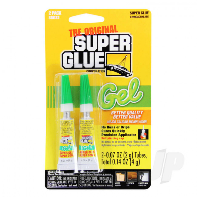 Super Glue Gel 2-Pack (2x 0.07oz, 2g) Cyano CA Instant Adhesive