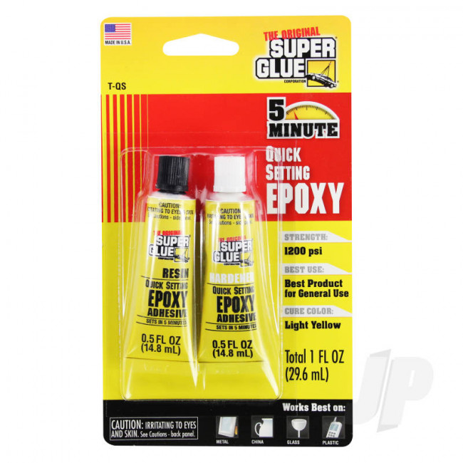 Super Glue 5 Minute Quick Setting Epoxy Adhesive (1fl oz, 29.6ml)