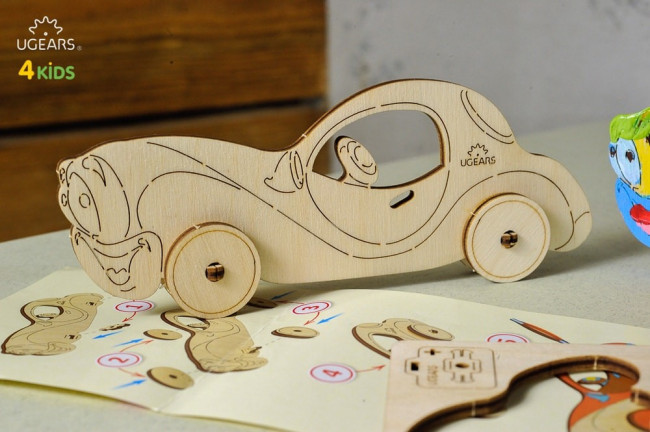 UGears Car 3D Wooden Colouring Puzzle Kit for Kids