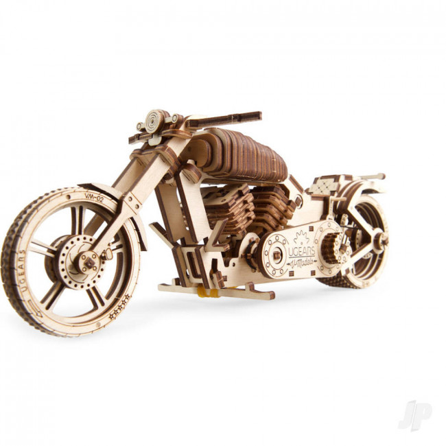 UGears VM-02 Motorcycle Cruiser Bike Mechanical Wood Construction Kit