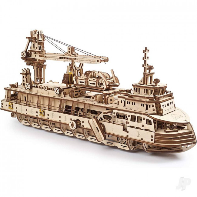 UGears Antarctic Polar Research Vessel Ship Mechanical Wood Construction Kit