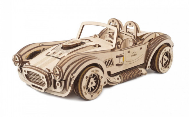 UGears AC Shelby Cobra Racing Car Mechanical Wood Construction Kit