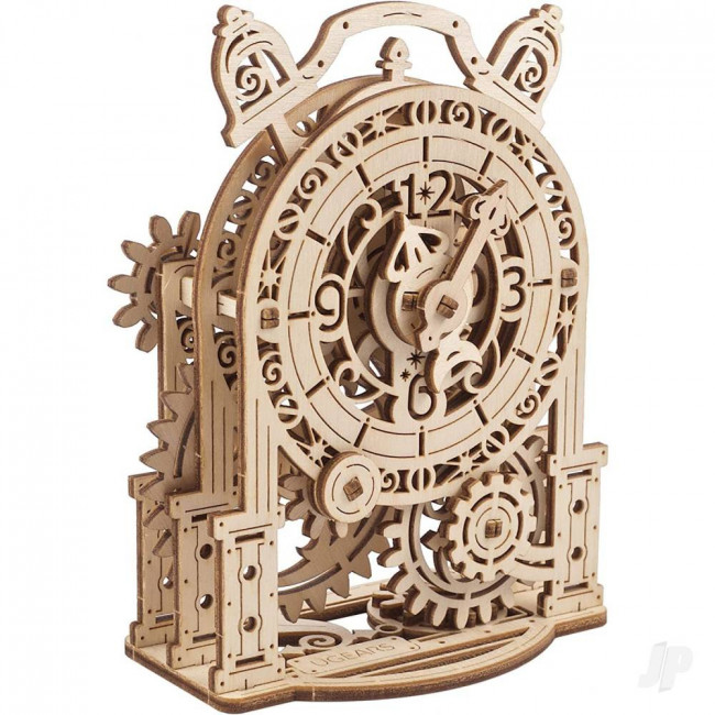 UGears Vintage Steampunk Alarm Clock Mechanical Wood Construction Kit