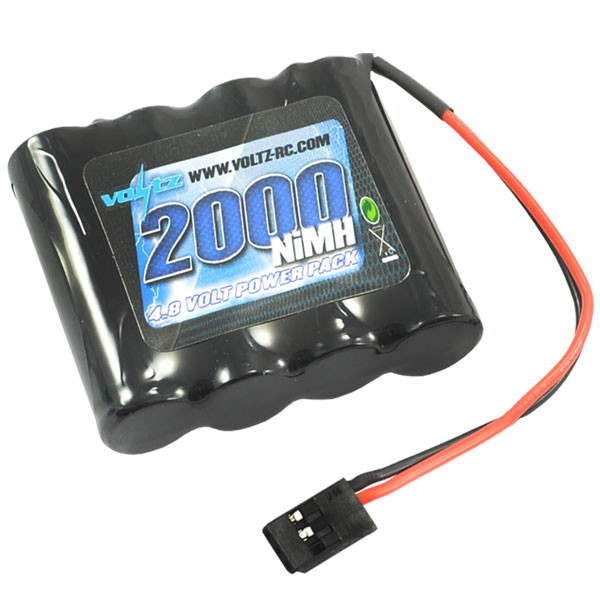 Voltz 2000mAh 4.8V NiMH Rx Receiver Straight Battery Pack for RC Car Plane Boat
