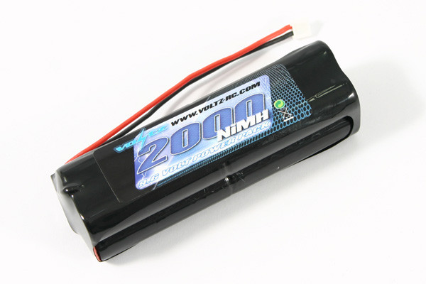 Voltz 2000mAh 9.6V Square Tx Transmitter Battery fits JR, Spektrum, Etronix, Tamco