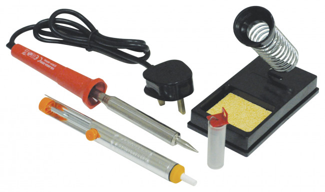 High Quality 80W Soldering Iron Kit with Stand, Sponge, Desolder Pump and Solder Wire