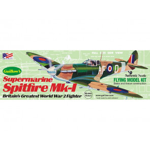 MK 1 Spitfire 419mm Wingspan Flying Model Balsa Aircraft Kit from Guillow's
