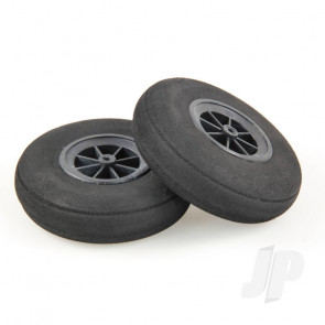 JP 100mm Rounded Sponge Wheels (2) for RC Aircraft