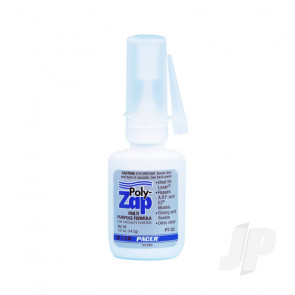 Zap PT22 Poly Zap CA 1/2oz Clear Cyano super glue for lexan and other plastics.