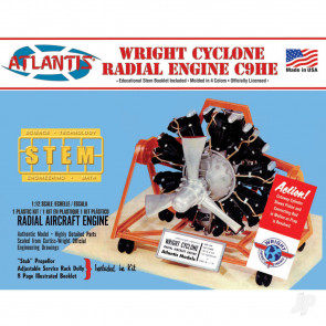 Atlantis Models 1:12 Wright Cyclone 9 Radial Engine STEM Plastic Model Kit
