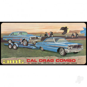 AMT Cal Drag Combo 1964 Galaxie, AWB Falcon & Trailer Plastic Kit