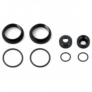 Team Associated 16mm Shock Collar & Seal Retainer Set - Black