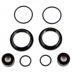 Team Associated 13mm Shock Col Lar And Seal Retainer Set, Bla