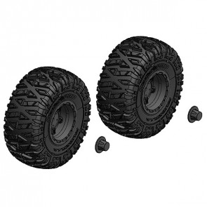 Corally Tire And Rim Set Truck Black Rims 1 Pair