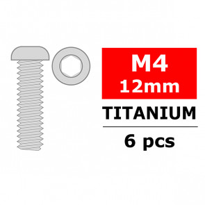 Team Corally Titanium Screws M4 X 12mm Hex Button Head 6