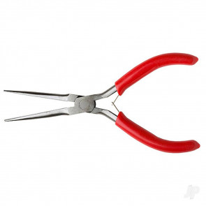 Excel 5in Spring Loaded Soft Grip Plier, Needle Nose with Serrated Faces