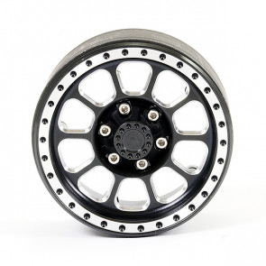 Fastrax Aluminum Beadlock Ten 1.9" Wheels - Black (2pc)
