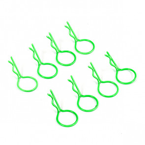 Fastrax Big Large Body Clips Pins (8) for RC Model Cars - Fluorescent Green