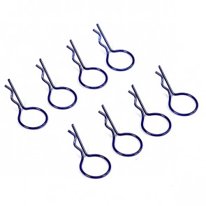 Fastrax Big Large Body Clips Pins (8) for RC Model Car - Metallic Blue