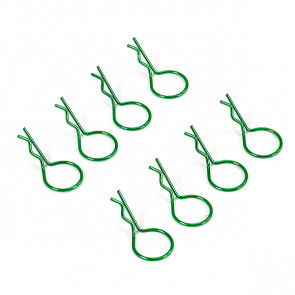 Fastrax Big Large Body Clips Pins (8) for RC Model Car - Metallic Green