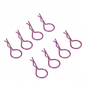 Fastrax Big Large Body Clips Pins (8) for RC Model Car - Metallic Purple