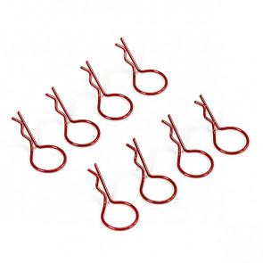 Fastrax Big Large Body Clips Pins (8) for RC Model Car - Metallic Red