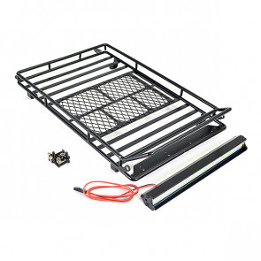 Fastrax RC Scale Model Car Rooftop Luggage Rack W/LED Light Bar 230x143x25mm