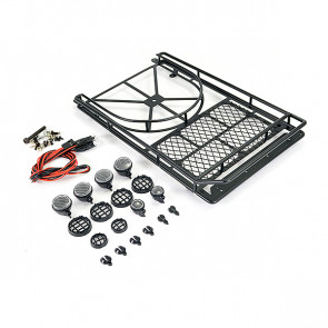 Fastrax RC Scale Model Car Rooftop Luggage Rack W /LED Spot Lights 240x150x31mm