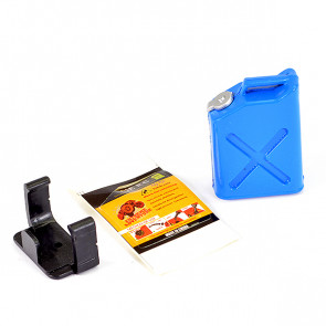Fastrax RC Scale Model Car Painted Fuel Jerry Can & Mount - Blue