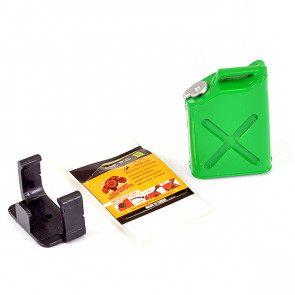 Fastrax RC Scale Model Car Painted Fuel Jerry Can & Mount - Green