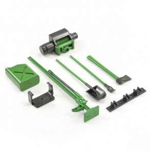 Fastrax RC Scale Model Car Scale 6-Piece Tool Set Green/Black Painted