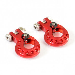 Fastrax RC Scale Model Car Deluxe Aluminium Winch Hook (2pc) - Red
