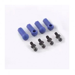 Fastrax Ball Joint Cups & Studs (4) For RC Car Helicopter - Blue