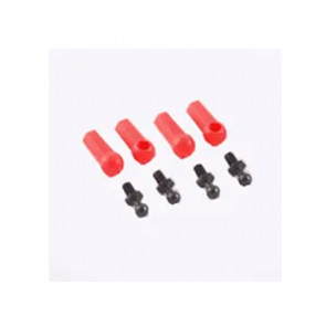 Fastrax Ball Joint Cups & Studs (4) For RC Car Helicopter - Red