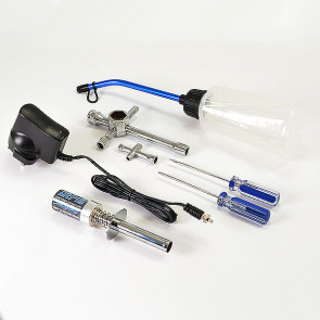 Fastrax RC Nitro Car Starter Set Kit w/ Glow Start, Charger, Fuel Bottle & Tools