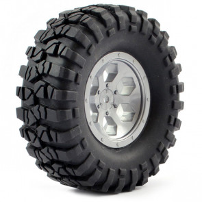 FTX Outback Pre-Mounted 6hex/Tyre (2) - Grey