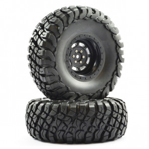 FTX Mauler 2.2" All Terrain Tyres Pre-Glued On Black Wheels (2)